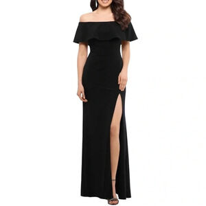 X by XSCAPE Ruffled Off-the-Shoulder Gown Size 12